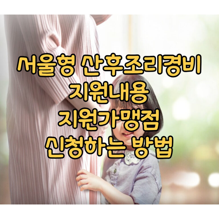 서울형 산후조리경비 지원 대상 지원가맹점 신청하는 방법