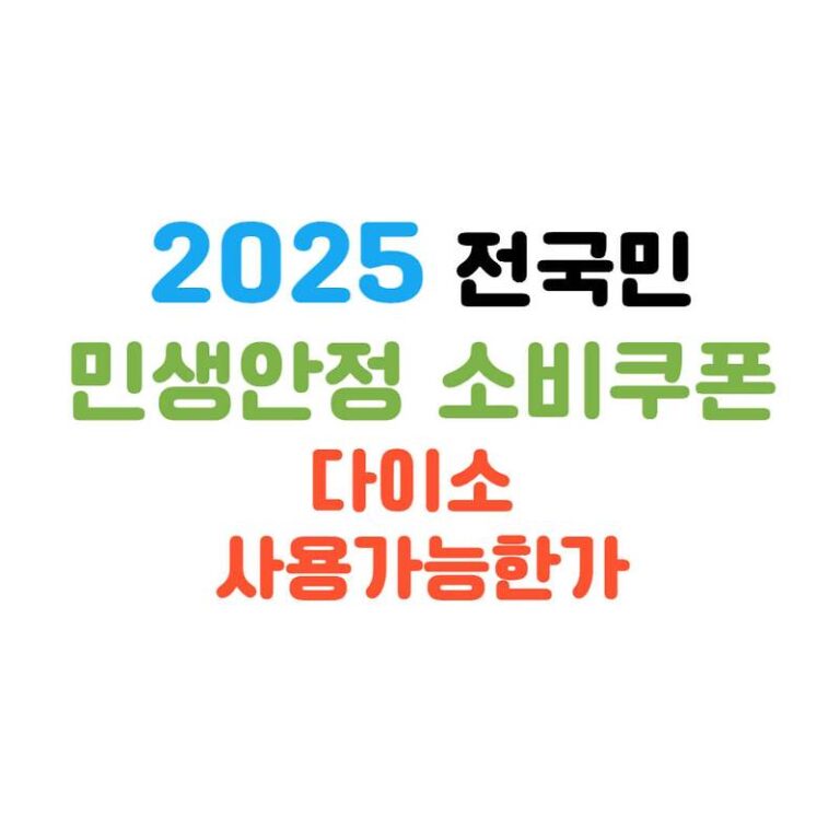 2025 전국민 민생회복 소비쿠폰, 다이소 사용 가능, 가맹점 확인방법
