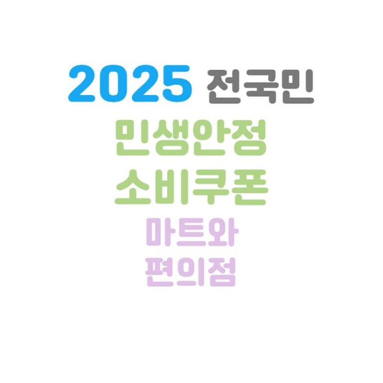 2025 전국민 민생회복 소비쿠폰 사용 가능한 마트와 사용 불가 마트, 편의점 가능