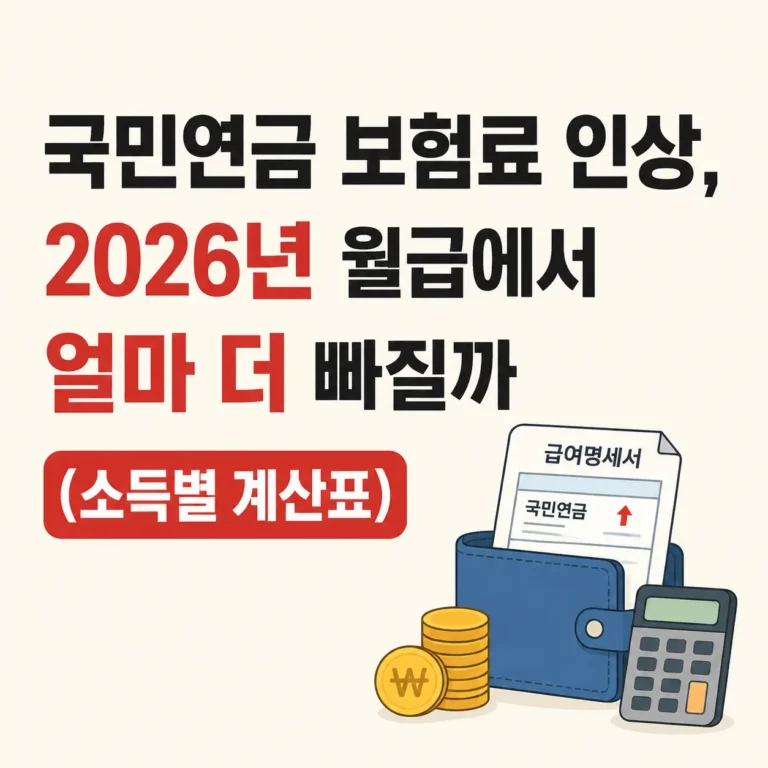국민연금 보험금 인상, 월급에서 얼마나 더 빠질까