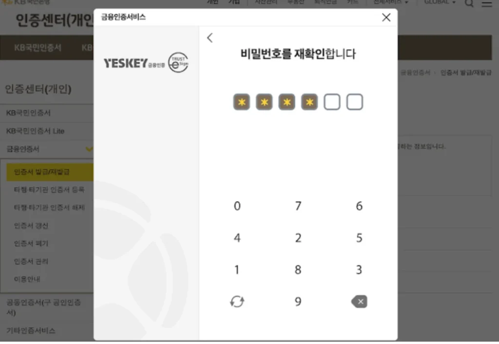 금융인증서 발급방법7