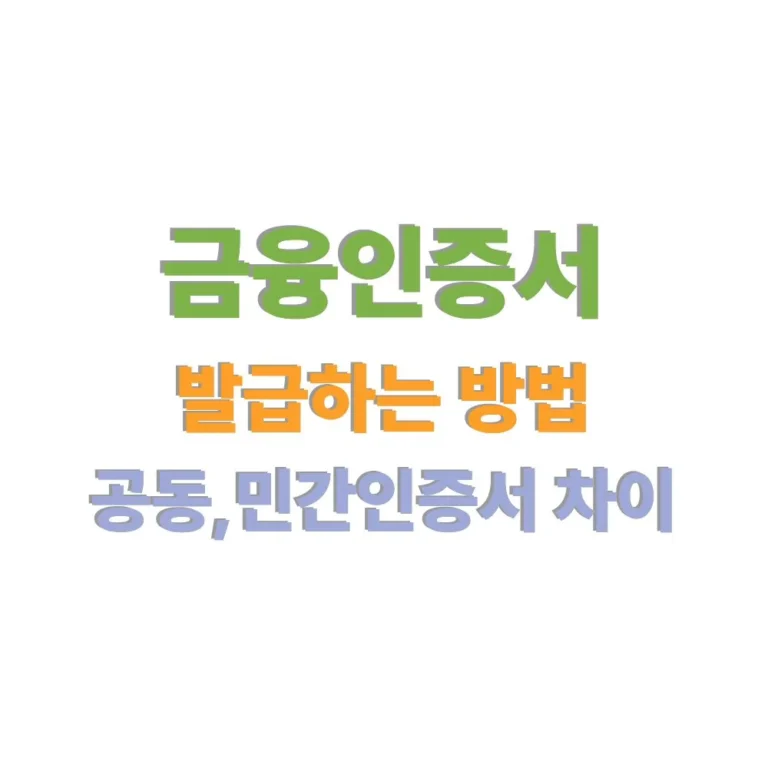 금융인증서 발급하는 방법