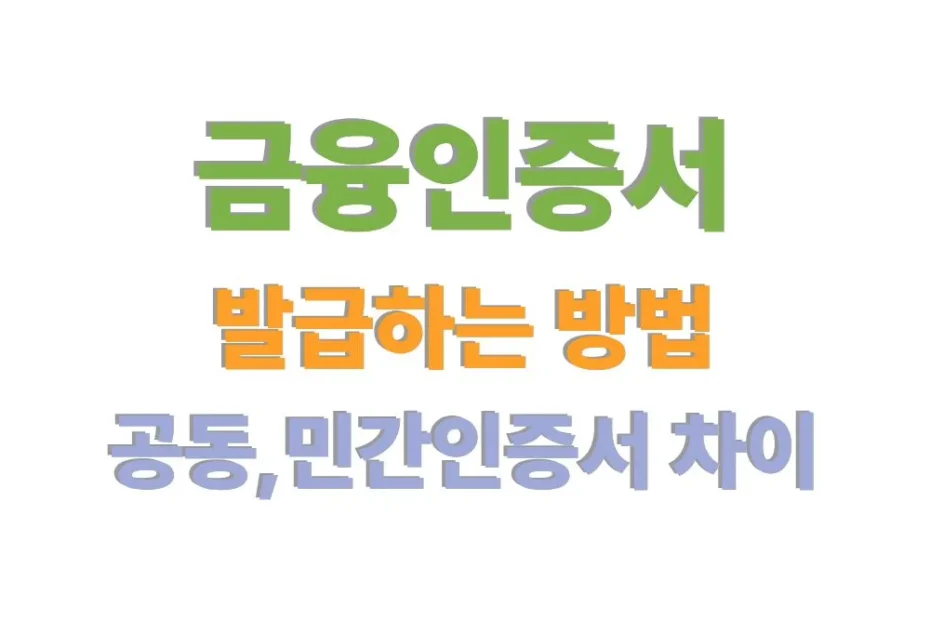 금융인증서 발급하는 방법