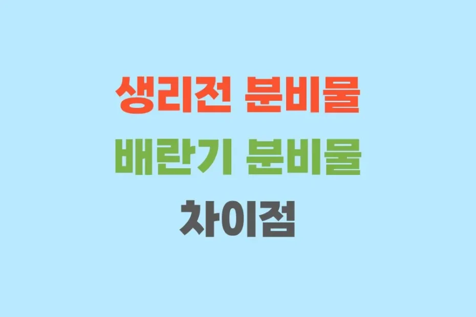 생리전과 배란기의 분비물 차이