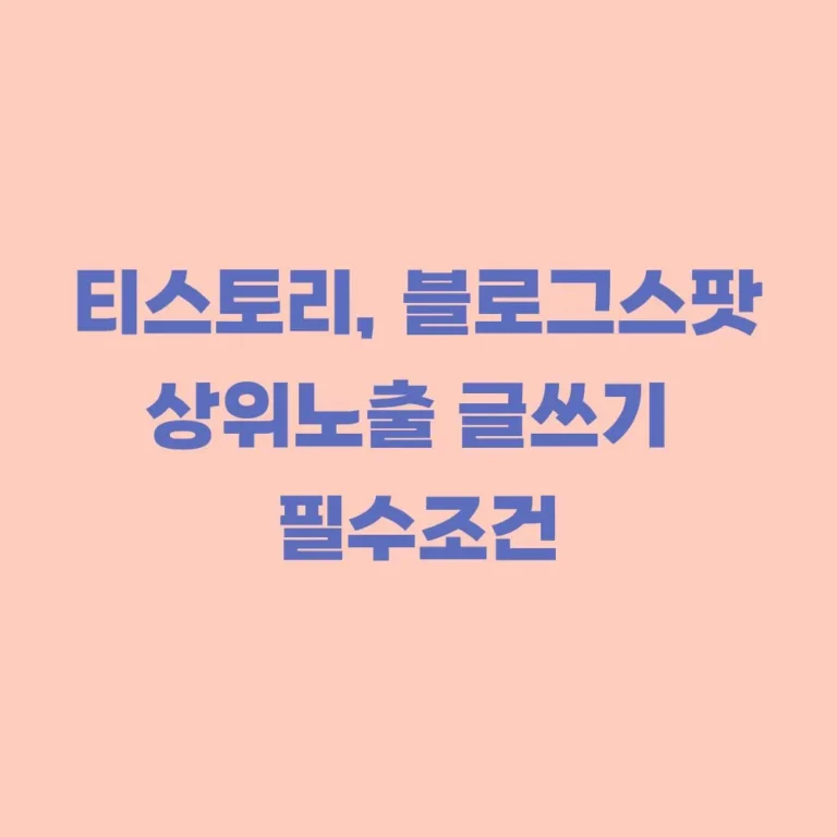 티스토리 블로그스팟 상위노출