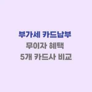 부가세 카드납부 무이자