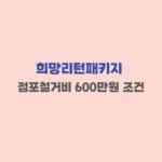 희망리턴패키지 점포철거비 조건