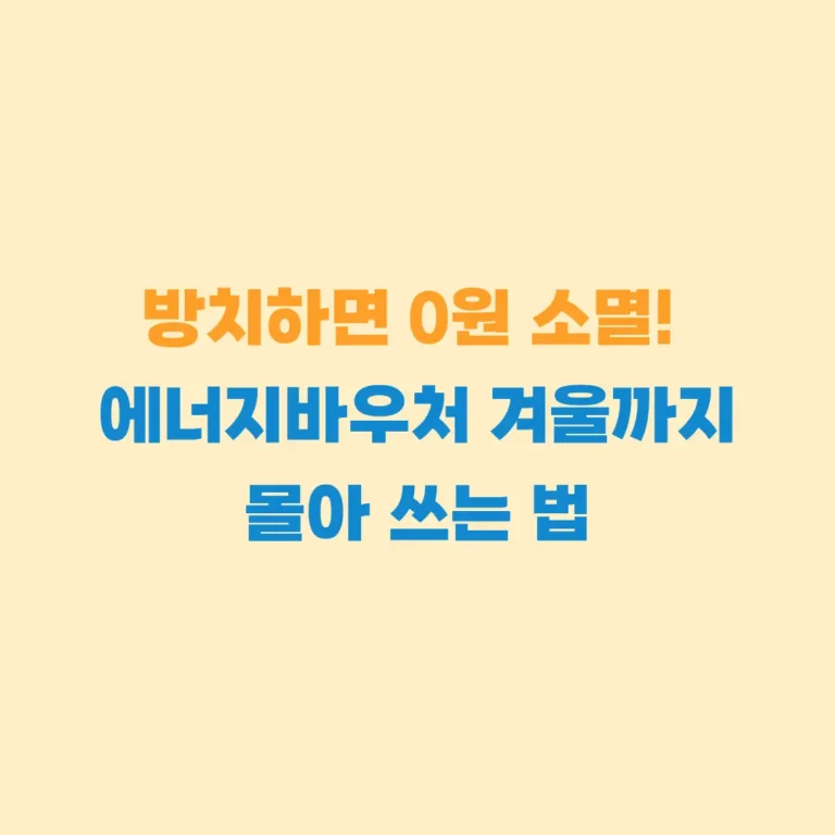 에너지바우처 겨울까지 쓰기