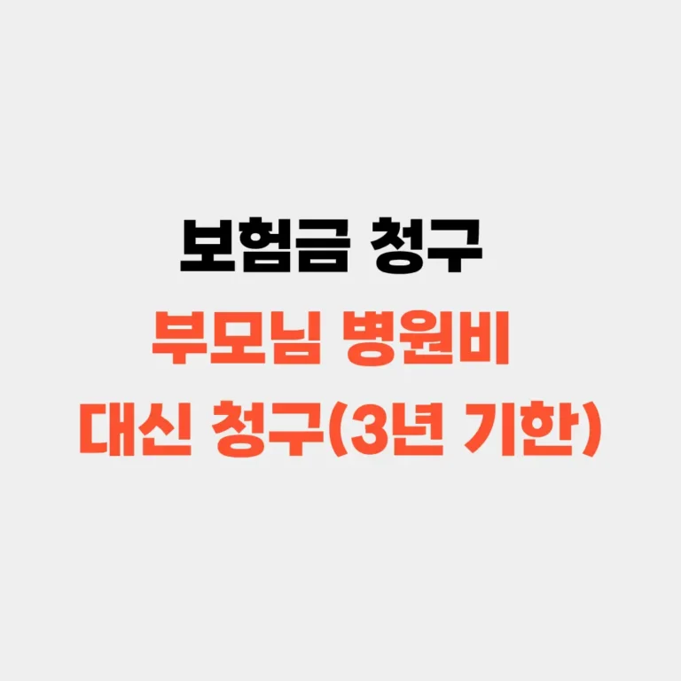 부모님 병원비 대신 청구 방법