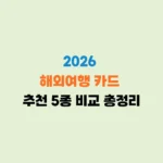 해외여행 카드 추천