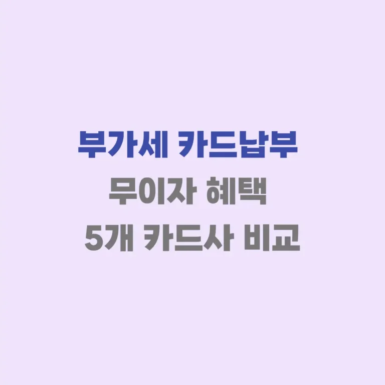 부가세 카드납부 무이자