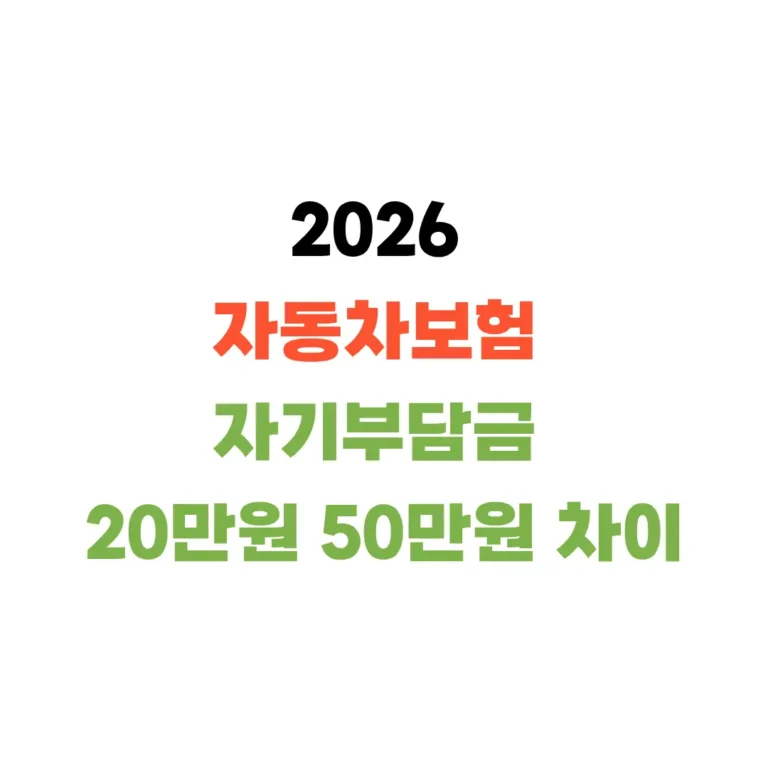 자동차보험 자기부담금 차이