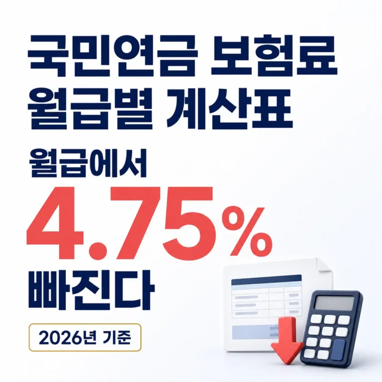국민연금 보험료 계산표