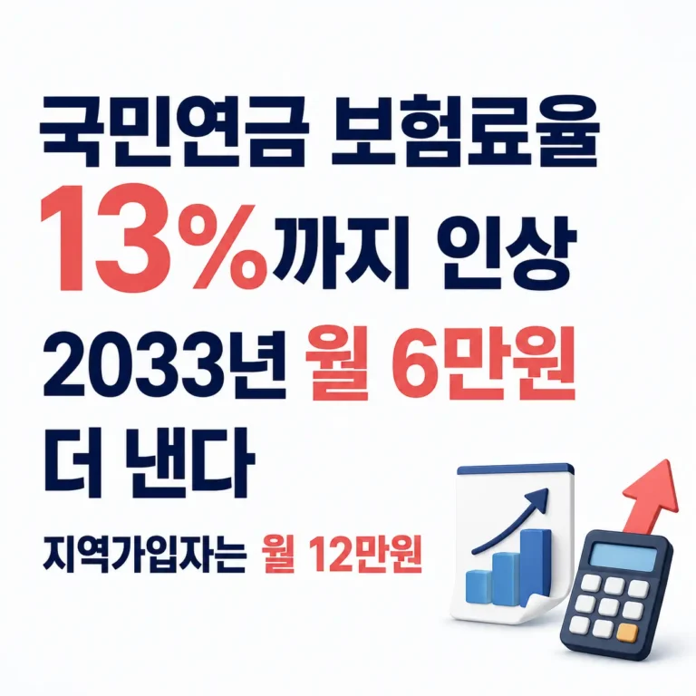 국민연금 보험료율 13%인상