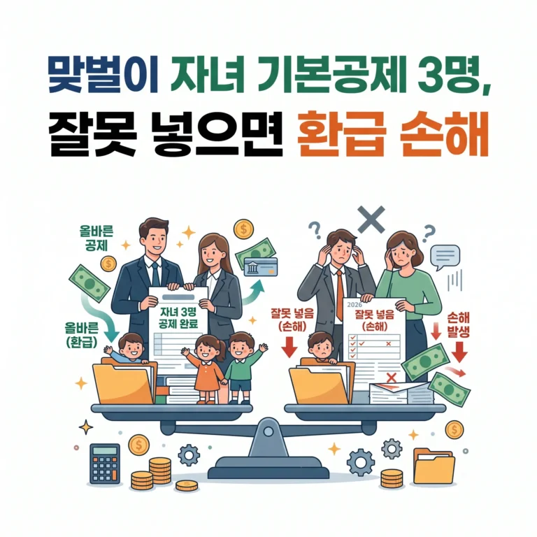 기본공제 맞벌이 자녀 환급