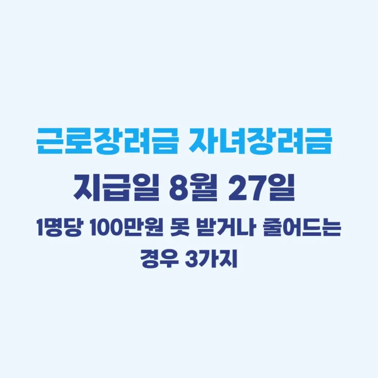 자녀장려금 못받는 이유