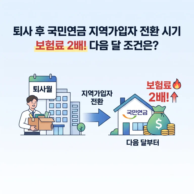 국민연금 퇴사 후에 지역가입자 전환 시기