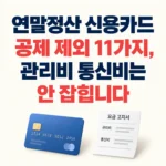 연말정산 신용카드 공제 제외 11가지
