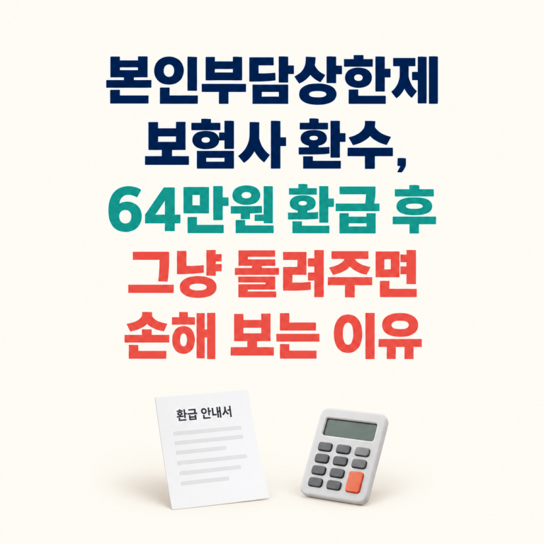본인부담상한제 보험사 환수 하면 안되는 이유
