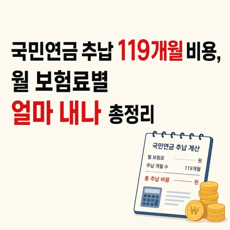 국민연금 119개월 비용