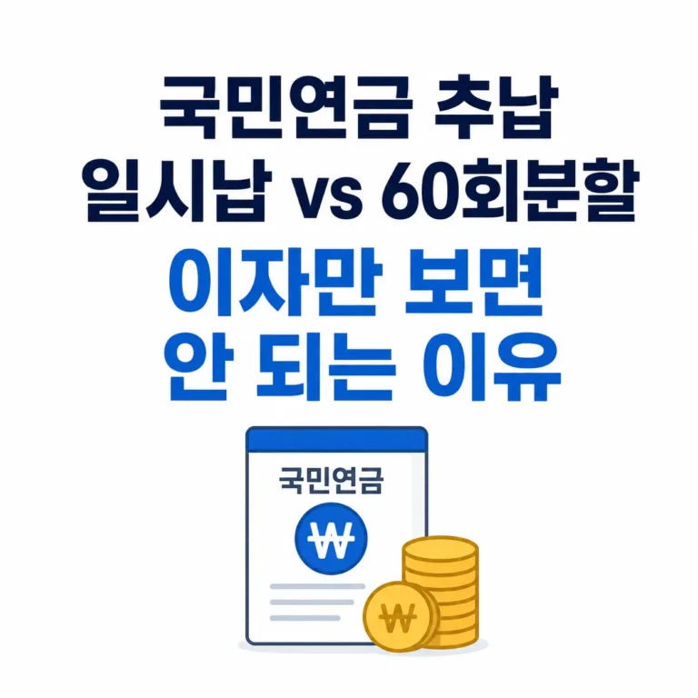 국민연금 추납 일시납 차이