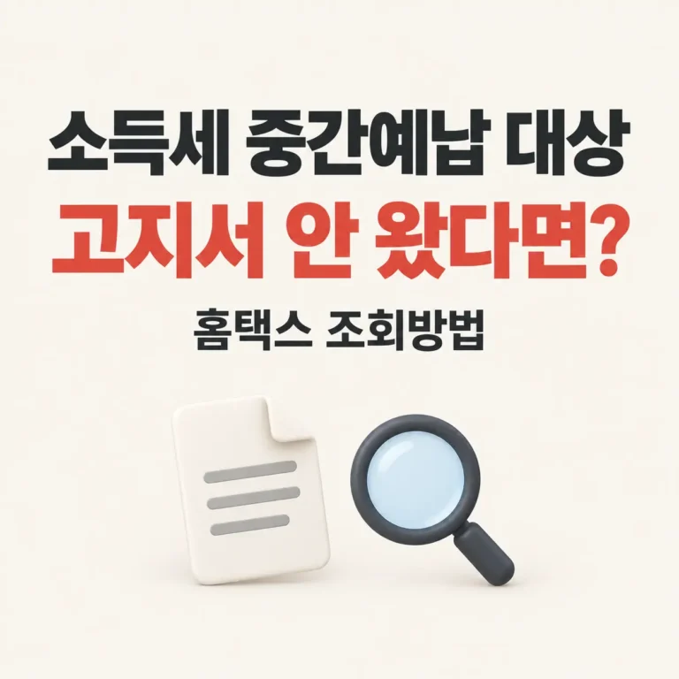 소득서 중간예납 대상 고지서