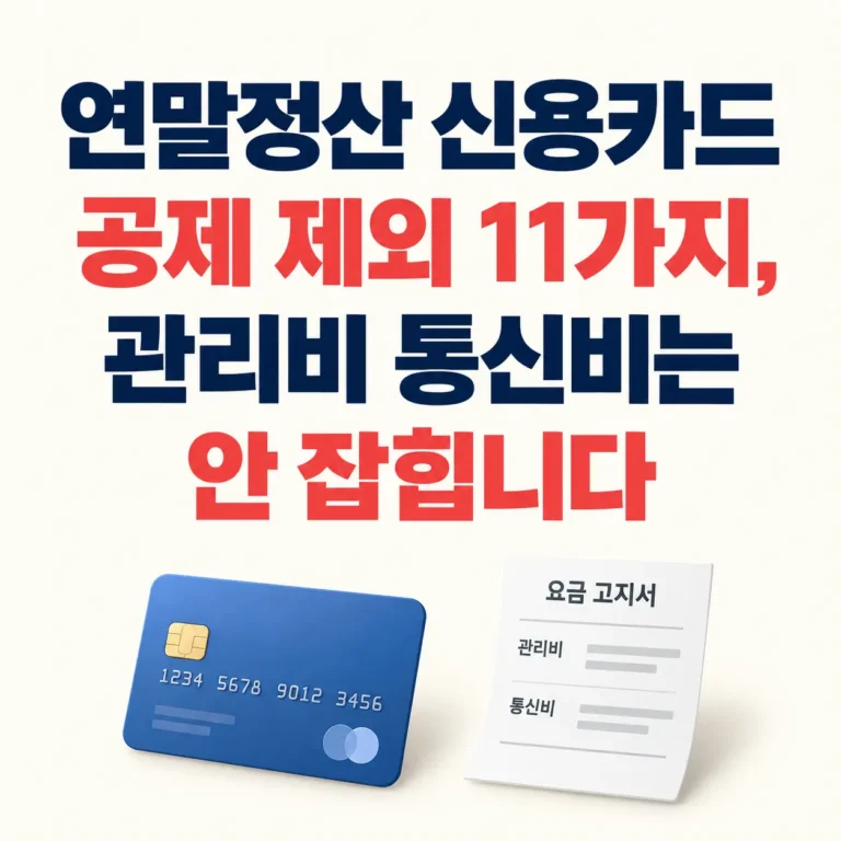 연말정산 신용카드 공제 제외 11가지