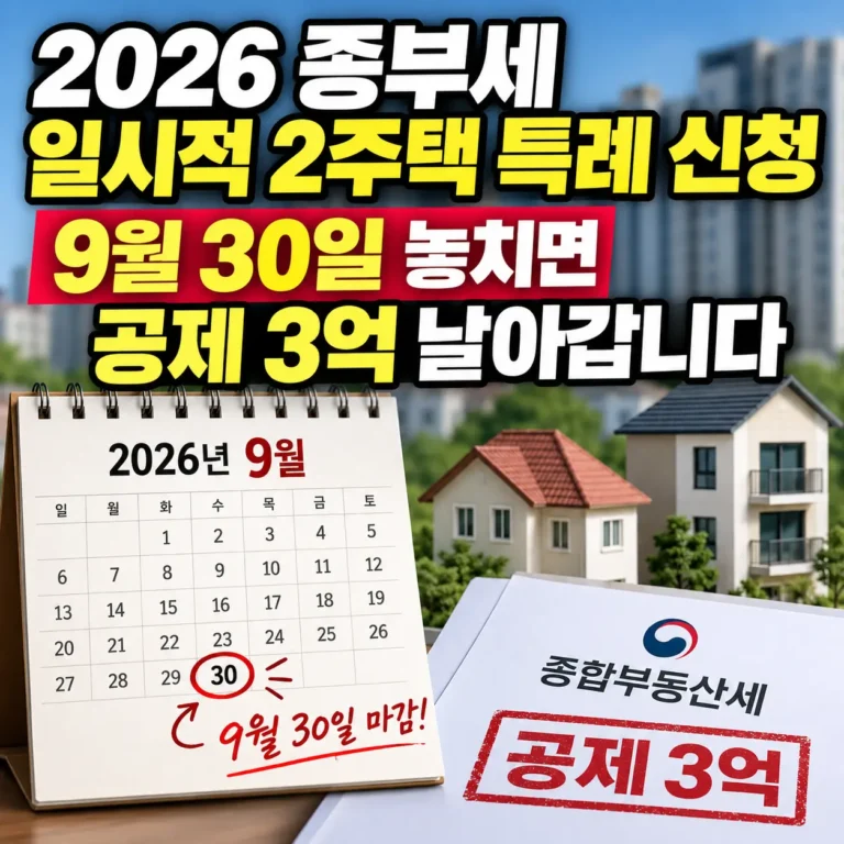 종부세 2주택 특례 신청 9월 30일까지