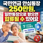 국민연금 안심통장에 대한 안내