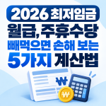 주휴수당 최저임금 빼먹으면 손해보는 계산법