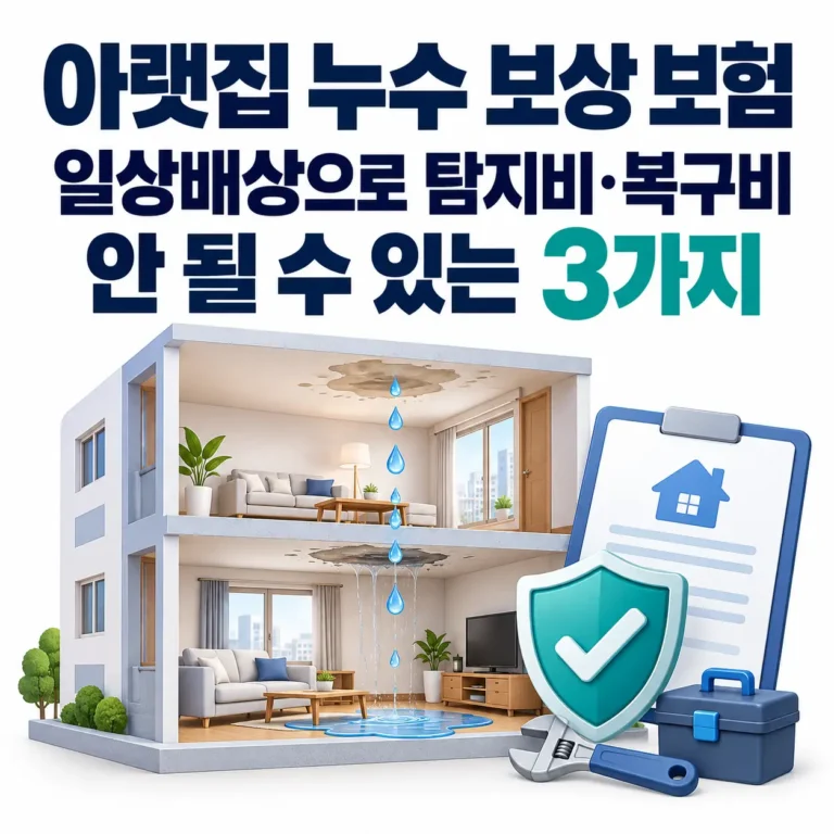 누수 보상 보험이 일상배상으로 안되는 이유