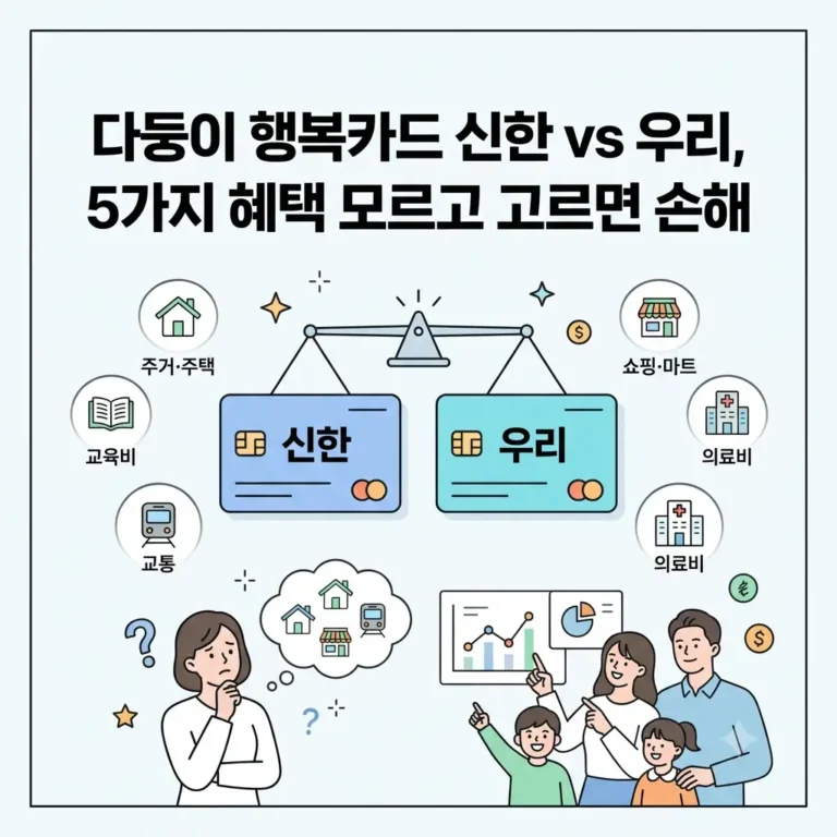 다둥이 행복카드 신한, 우리카드 두개 비교했습니다.
