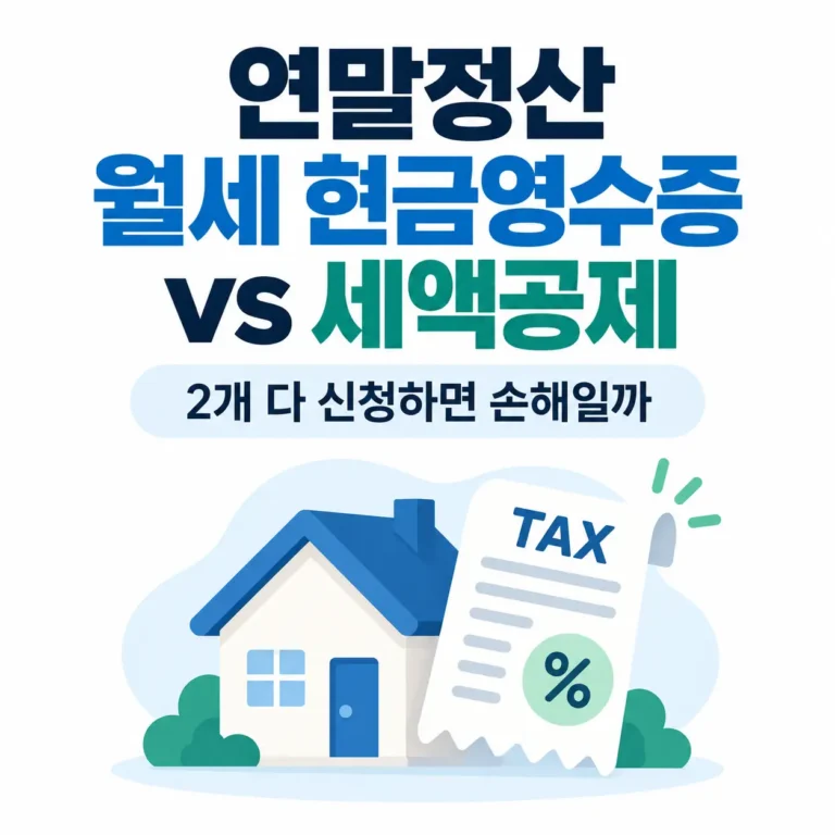 연말정산 월세 현금영수증과 세액공제 차이