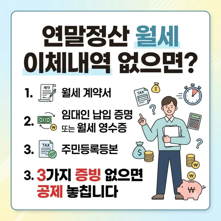 연말정산 월세 이체내역 없다면 필요한 것