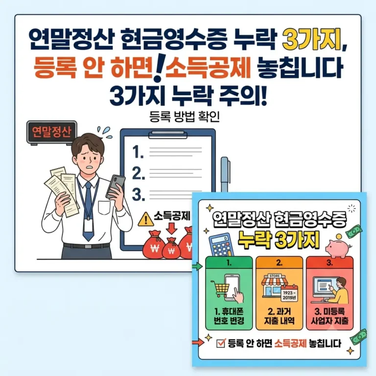 연말정산 현금영수증 누락 주의하기