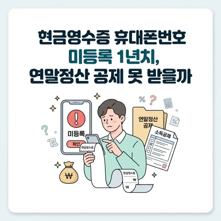 현금영수증 휴대폰 번호 미등록 연말정산 공제
