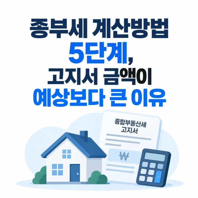 종부세 계산방법 5단계 고지서 금액이 다른 이유