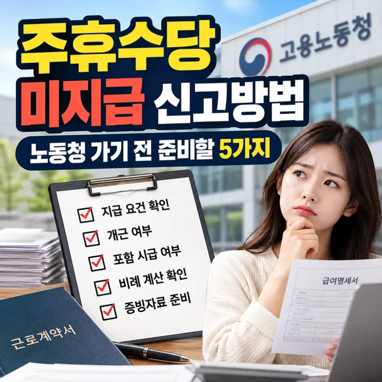 주휴수당 미지급 신고방법에 대한 설명